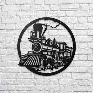 Train (Circle) Wall Art Decor Cut Metal Sign Laser Cut Metal Signs Custom Gift Ideas