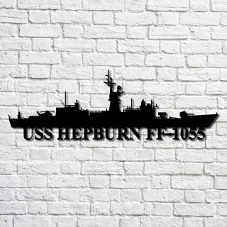 Uss Hepburn Ff1055 V2 Navy Ship Metal Art, Custom Us Navy Ship Cut Metal Sign, Gift For Navy Veteran, Navy Ships Silhouette Metal Art, Navy Home Decor Laser Cut Metal Signs Custom Gift Ideas