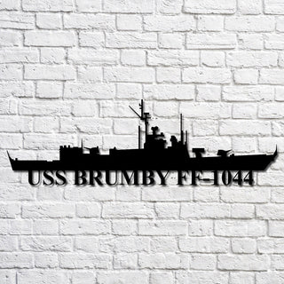 Uss Brumby Ff1044 Navy Ship Metal Art, Custom Us Navy Ship Cut Metal Sign, Gift For Navy Veteran, Navy Ships Silhouette Metal Art, Navy Home Decor Laser Cut Metal Signs Custom Gift Ideas