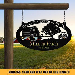 Personalized Metal Farm Sign Barn Dog Pig Tractor, Metal Laser Cut Metal Signs Custom Gift Ideas