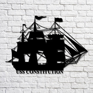 Uss Constitution Navy Ship Metal Art, Custom Us Navy Ship Cut Metal Sign, Gift For Navy Veteran, Navy Ships Silhouette Metal Art, Navy Home Decor Laser Cut Metal Signs Custom Gift Ideas