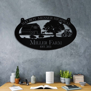 Personalized Metal Farm Sign Barn Dog Pig Tractor, Metal Laser Cut Metal Signs Custom Gift Ideas