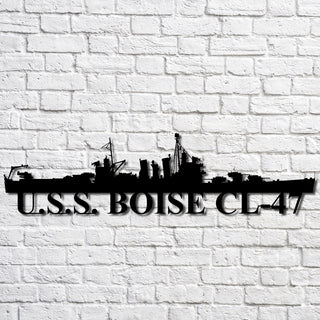 U.s.s. Boise Cl47 Navy Ship Metal Art, Custom Us Navy Ship Cut Metal Sign, Gift For Navy Veteran, Navy Ships Silhouette Metal Art, Navy Home Decor Laser Cut Metal Signs Custom Gift Ideas