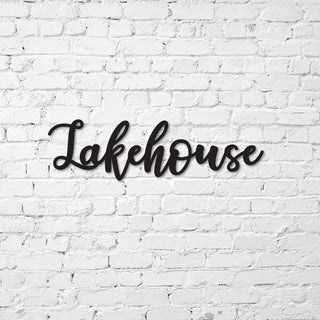 Aeticon PrintPrint Lakehouse Sign, Lakehouse Metal Sign, Custom Lakehouse Decor, Personalized Lakehouse Wall Art, Cursive Lakehouse Word Art Laser Cut Metal Signs Custom Gift Ideas