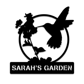 Personalized Hummingbird Metal Garden Sign, Outdoor Garden Stake, Home Decor, Metal Laser Cut Metal Signs Custom Gift Ideas