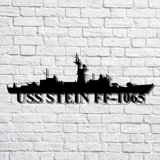 Uss Stein Ff1065 Navy Ship Metal Art, Gift For Navy Veteran, Navy Ships Silhouette Metal Art, Navy Home Decor Laser Cut Metal Signs Custom Gift Ideas