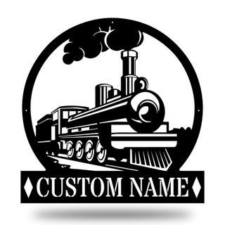 Steam Train Monogram Customized Metal Signs, Custom Metal Sign, Custom Signs, Metal Sign Laser Cut Metal Signs Custom Gift Ideas