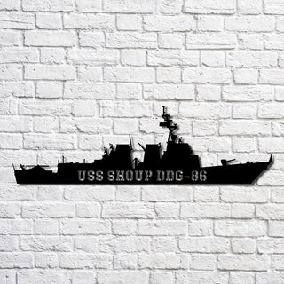 Uss Shoup Ddg 86 Navy Ship Metal Art, Gift For Navy Veteran, Navy Ships Silhouette Metal Art, Navy Home Decor Laser Cut Metal Signs Custom Gift Ideas