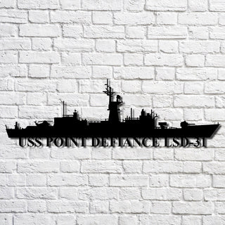 Uss Point Defiance Lsd31 Navy Ship Metal Art, Gift For Navy Veteran, Navy Ships Silhouette Metal Art, Navy Home Decor Laser Cut Metal Signs Custom Gift Ideas