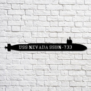 Uss Nevada Ssbn733 Navy Ship Metal Art, Gift For Navy Veteran, Navy Ships Silhouette Metal Art, Navy Home Decor Laser Cut Metal Signs Custom Gift Ideas