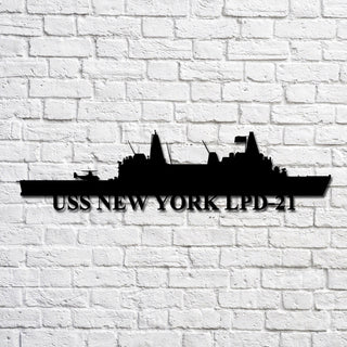 Uss New York Lpd21 Navy Ship Metal Art, Gift For Navy Veteran, Navy Ships Silhouette Metal Art, Navy Home Decor Laser Cut Metal Signs Custom Gift Ideas