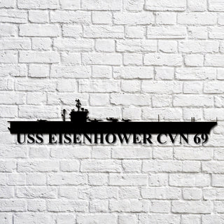 Uss Eisenhower Cvn 69 Navy Ship Metal Art, Custom Us Navy Ship Cut Metal Sign, Gift For Navy Veteran, Navy Ships Silhouette Metal Art, Navy Home Decor Laser Cut Metal Signs Custom Gift Ideas