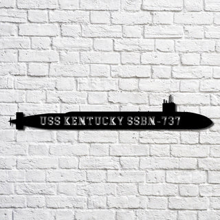 Uss Kentucky Ssbn737 Navy Ship Metal Art, Custom Us Navy Ship Cut Metal Sign, Gift For Navy Veteran, Navy Ships Silhouette Metal Art, Navy Home Decor Laser Cut Metal Signs Custom Gift Ideas