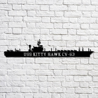 Uss Kitty Hawk Cv63_2a Navy Ship Metal Art, Custom Us Navy Ship Cut Metal Sign, Gift For Navy Veteran, Navy Ships Silhouette Metal Art, Navy Home Decor Laser Cut Metal Signs Custom Gift Ideas