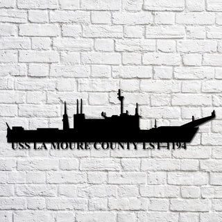 Uss La Moure County Lst1194 Navy Ship Metal Art, Custom Us Navy Ship Cut Metal Sign, Gift For Navy Veteran, Navy Ships Silhouette Metal Art, Navy Home Decor Laser Cut Metal Signs Custom Gift Ideas