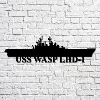 Uss Wasp Lhd1 Navy Ship Metal Art, Custom Us Navy Ship Cut Metal Sign, Gift For Navy Veteran, Navy Ships Silhouette Metal Art, Navy Home Decor Laser Cut Metal Signs Custom Gift Ideas