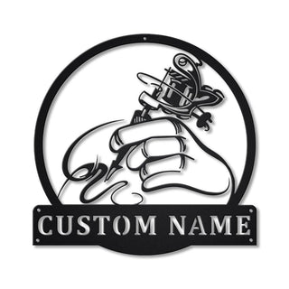 Personalized Tattoo Artist Metal Sign Art, Custom Tattoo Artist Monogram Metal Sign, Tattoo Artist Gifts, Job Gift, Birthdy Gift Laser Cut Metal Signs Custom Gift Ideas