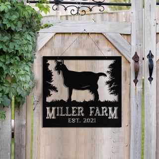 Personalized Metal Farm Sign Saanen Goat Monogram, Farmhouse, Front Gate, Ranch Art Gift, Metal Laser Cut Metal Signs Custom Gift Ideas