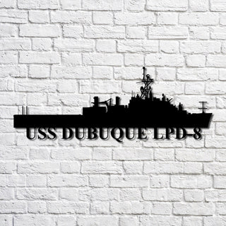 Uss Dubuque Lpd8 Navy Ship Metal Art, Custom Us Navy Ship Cut Metal Sign, Gift For Navy Veteran, Navy Ships Silhouette Metal Art, Navy Home Decor Laser Cut Metal Signs Custom Gift Ideas