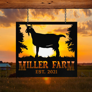 Personalized Metal Farm Sign Saanen Goat Monogram, Farmhouse, Front Gate, Ranch Art Gift, Metal Laser Cut Metal Signs Custom Gift Ideas