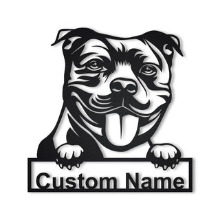 Personalized Staffordshire Bull Terrier Metal Sign Art, Custom Staffordshire Bull Terrier Metal Sign, Father's Day Gift, Pets Gift, Laser Cut Metal Signs Custom Gift Ideas