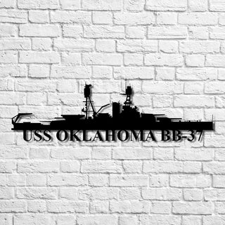 Uss Oklahoma Bb37 Navy Ship Metal Art, Gift For Navy Veteran, Navy Ships Silhouette Metal Art, Navy Home Decor Laser Cut Metal Signs Custom Gift Ideas