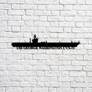 USS George Washington CVN73 Navy Ship Metal Sign, Memory Wall Metal Sign Gift for Navy Veteran Laser Cut Metal Signs Custom Gift Ideas