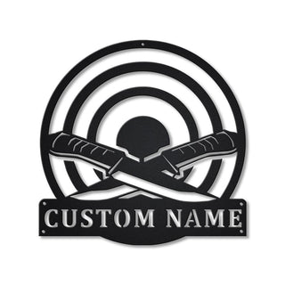 Personalized Knife Throwing Sport Monogram Metal Sign Art, Custom Knife Throwing Metal Sign, Hobbie Gifts, Sport Gift, Birthday Gift, Laser Cut Metal Signs Custom Gift Ideas