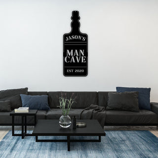 Personalized Fathers Day Gift, Mancave Sign, Custom Man Cave Sign, Custom Metal Sign, Personalized Metal Sign For Men, Whiskey Bottle Sign Laser Cut Metal Signs Custom Gift Ideas