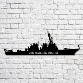 Uss Ramage Ddg61 Navy Ship Metal Art, Gift For Navy Veteran, Navy Ships Silhouette Metal Art, Navy Home Decor Laser Cut Metal Signs Custom Gift Ideas