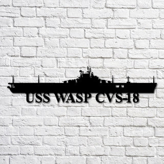 Uss Wasp Cvs 18 V2 Navy Ship Metal Art, Custom Us Navy Ship Cut Metal Sign, Gift For Navy Veteran, Navy Ships Silhouette Metal Art, Navy Home Decor Laser Cut Metal Signs Custom Gift Ideas