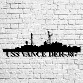 Uss Vance Der387 Navy Ship Metal Art, Custom Us Navy Ship Cut Metal Sign, Gift For Navy Veteran, Navy Ships Silhouette Metal Art, Navy Home Decor Laser Cut Metal Signs Custom Gift Ideas