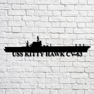 Uss Kitty Hawk Cv63 V2 Navy Ship Metal Art, Custom Us Navy Ship Cut Metal Sign, Gift For Navy Veteran, Navy Ships Silhouette Metal Art, Navy Home Decor Laser Cut Metal Signs Custom Gift Ideas