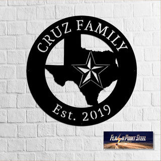 Personalized Texas Lone Star Circle Sign. Cnc Plasma Cut Steel. Welcome, Family, Home Decor, Ranch Sign Laser Cut Metal Signs Custom Gift Ideas