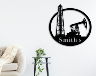 Personalized Oil Field Door Hanger. Oil Rig Metal Art, Gift For Oil Field Worker, Rustic Metal Wall Art, Oil Field Sign, Derrickhand Gift Laser Cut Metal Signs Custom Gift Ideas