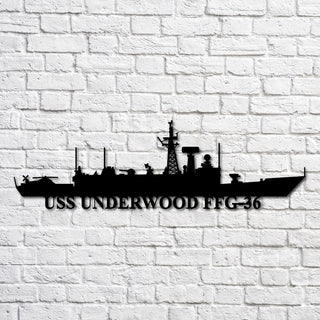 Uss Underwood Ffg36 Navy Ship Metal Art, Gift For Navy Veteran, Navy Ships Silhouette Metal Art, Navy Home Decor Laser Cut Metal Signs Custom Gift Ideas