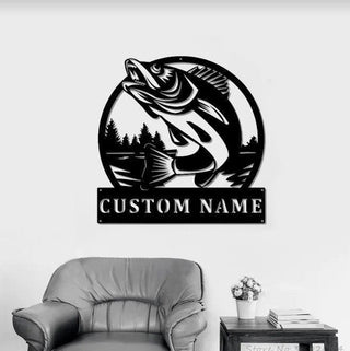 Personalized Walleye Fishing Metal Sign, Walleye Fishing Gifts For Fisher, Walleye Fishing Gift, Walleye Fishing Sign Laser Cut Metal Signs Custom Gift Ideas