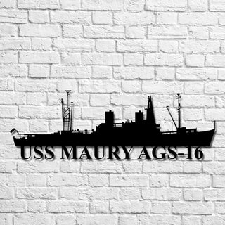 Uss Maury Ags16 Navy Ship Metal Art, Custom Us Navy Ship Cut Metal Sign, Gift For Navy Veteran, Navy Ships Silhouette Metal Art, Navy Home Decor Laser Cut Metal Signs Custom Gift Ideas