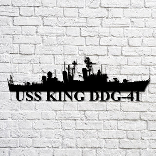 Uss King Ddg41 Navy Ship Metal Art, Custom Us Navy Ship Cut Metal Sign, Gift For Navy Veteran, Navy Ships Silhouette Metal Art, Navy Home Decor Laser Cut Metal Signs Custom Gift Ideas