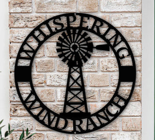 Personalized Windmill Sign, Ranch Sign, Farm Sign, Vintage, Steel Art, Farmhouse Decor,welcome Sign, Housewarming Gift, Family Sign, Mill Laser Cut Metal Signs Custom Gift Ideas