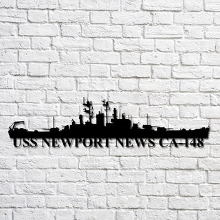 Uss Newport News Ca148 Navy Ship Metal Art, Gift For Navy Veteran, Navy Ships Silhouette Metal Art, Navy Home Decor Laser Cut Metal Signs Custom Gift Ideas