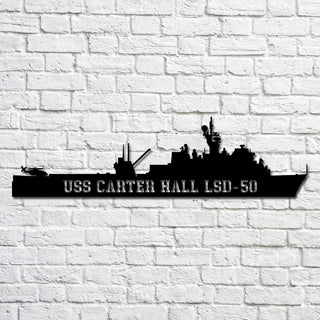 Uss Carter Hall Lsd50 Navy Ship Metal Art, Custom Us Navy Ship Cut Metal Sign, Gift For Navy Veteran, Navy Ships Silhouette Metal Art, Navy Home Decor Laser Cut Metal Signs Custom Gift Ideas