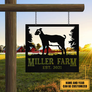 Personalized Metal Farm Sign Nigerian Dwarf Goat Monogram Laser Cut Metal Signs Custom Gift Ideas