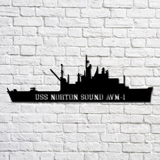 Uss Norton Sound Avm1 Navy Ship Metal Art, Gift For Navy Veteran, Navy Ships Silhouette Metal Art, Navy Home Decor Laser Cut Metal Signs Custom Gift Ideas