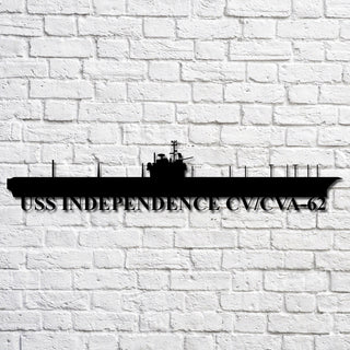 Uss Independence Cv_cva62 Navy Ship Metal Art, Custom Us Navy Ship Cut Metal Sign, Gift For Navy Veteran, Navy Ships Silhouette Metal Art, Navy Home Decor Laser Cut Metal Signs Custom Gift Ideas