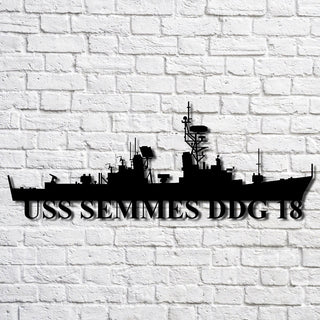 Uss Semmes Ddg 18 Navy Ship Metal Art, Gift For Navy Veteran, Navy Ships Silhouette Metal Art, Navy Home Decor Laser Cut Metal Signs Custom Gift Ideas