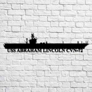 Uss Abraham Lincoln Cvn72 V2 Navy Ship Metal Art, Custom Us Navy Ship Cut Metal Sign, Gift For Navy Veteran, Navy Ships Silhouette Metal Art, Navy Home Decor Laser Cut Metal Signs Custom Gift Ideas