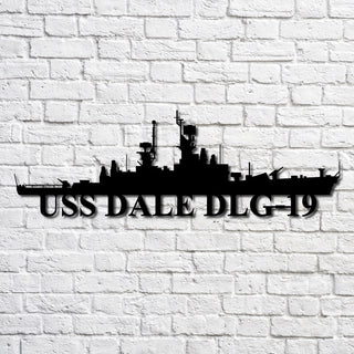 Uss Dale Dlg19 Navy Ship Metal Art, Custom Us Navy Ship Cut Metal Sign, Gift For Navy Veteran, Navy Ships Silhouette Metal Art, Navy Home Decor Laser Cut Metal Signs Custom Gift Ideas