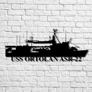 Uss Ortolan Asr22 Navy Ship Metal Art, Gift For Navy Veteran, Navy Ships Silhouette Metal Art, Navy Home Decor Laser Cut Metal Signs Custom Gift Ideas