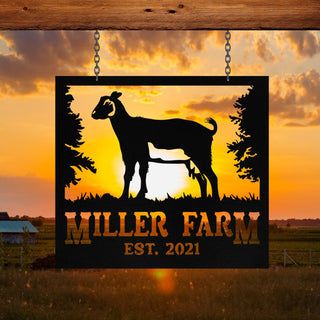 Personalized Metal Farm Sign Nigerian Dwarf Goat Monogram Laser Cut Metal Signs Custom Gift Ideas